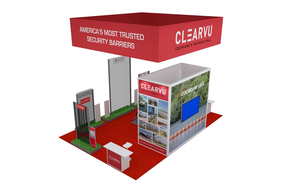 Angled 3D rendering of the Cochrane booth for GSX 2025