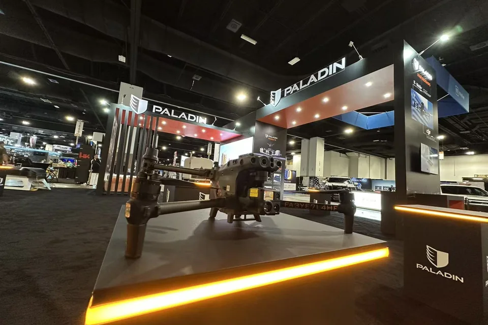 Paladin Drones 40 by 40 foot booth at IACP 2025