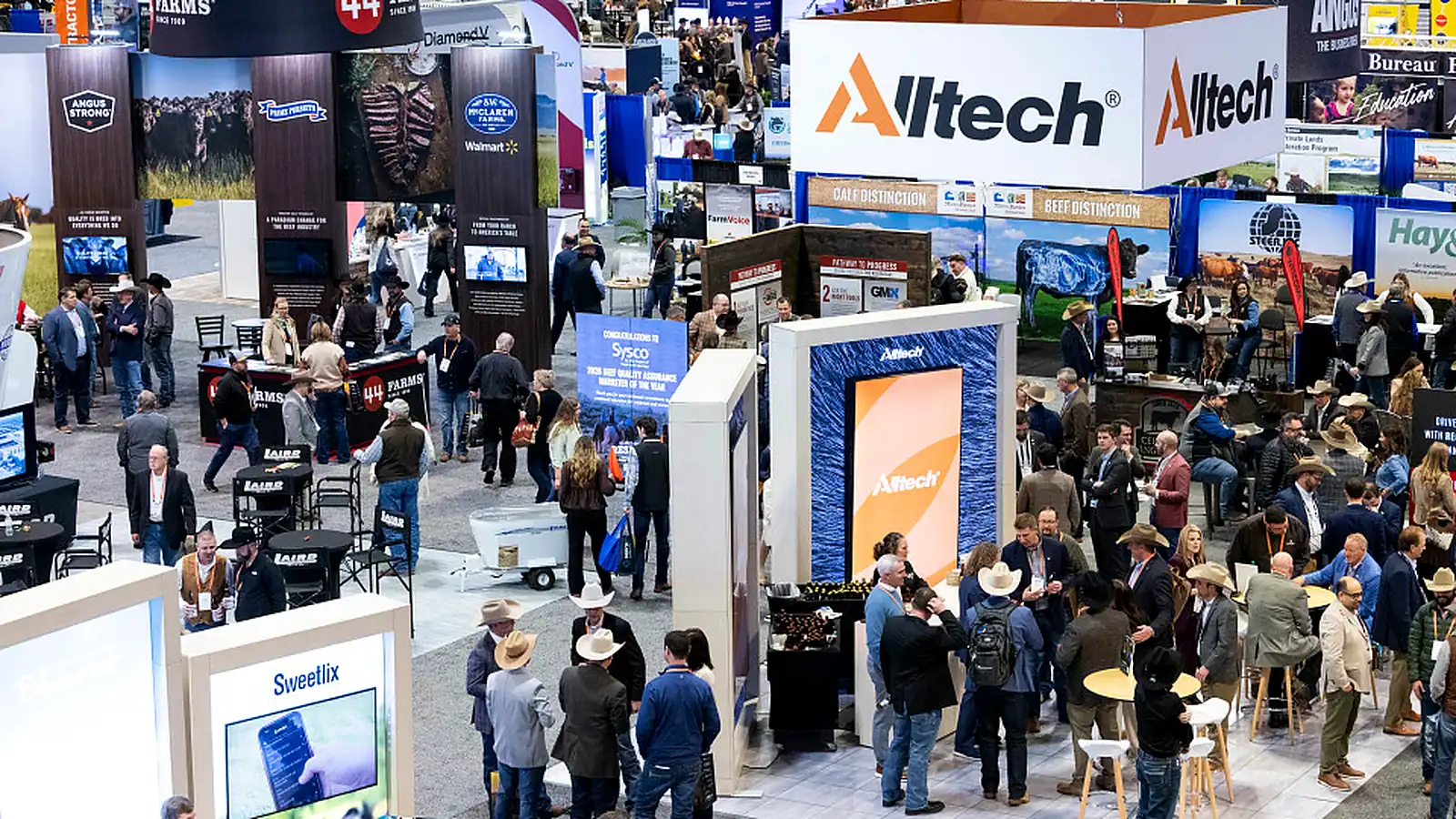 Cattle Industry Convention and NCBA Trade Show floor with livestock industry exhibitors