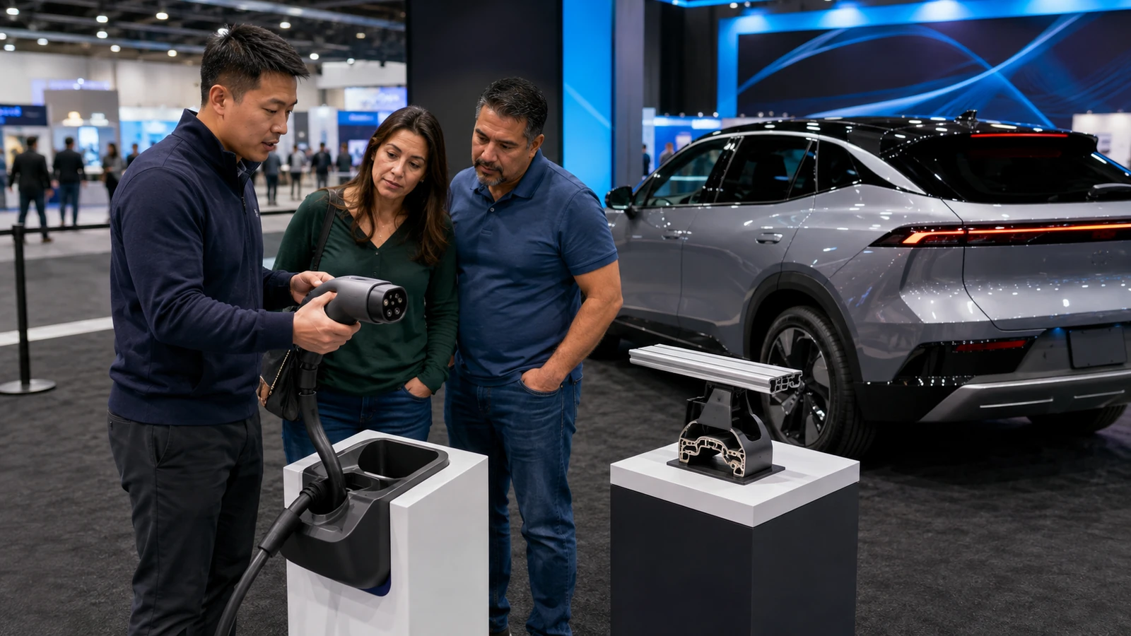Vehicle accessory and charging demonstration designed for consumer interaction