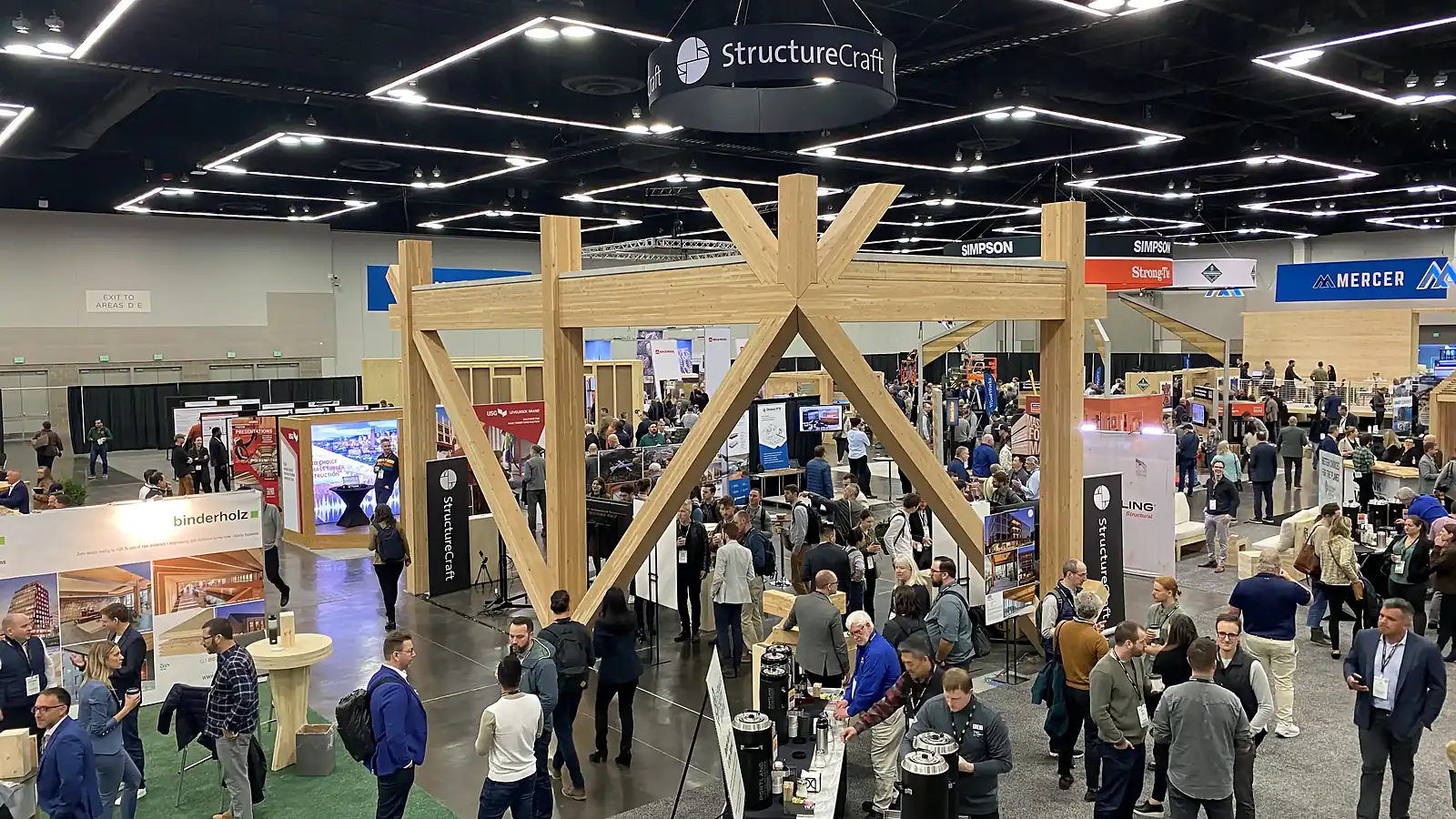 International Mass Timber Conference exhibition floor at the Oregon Convention Center