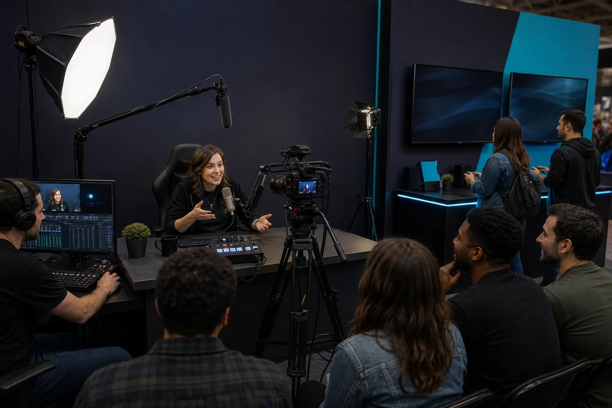Creator community gaming activation with livestream setup and fan interaction