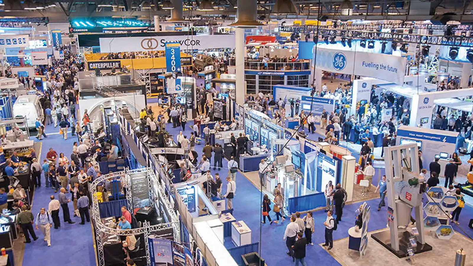 A wide view of the Offshore Technology Conference exhibition floor in Houston.