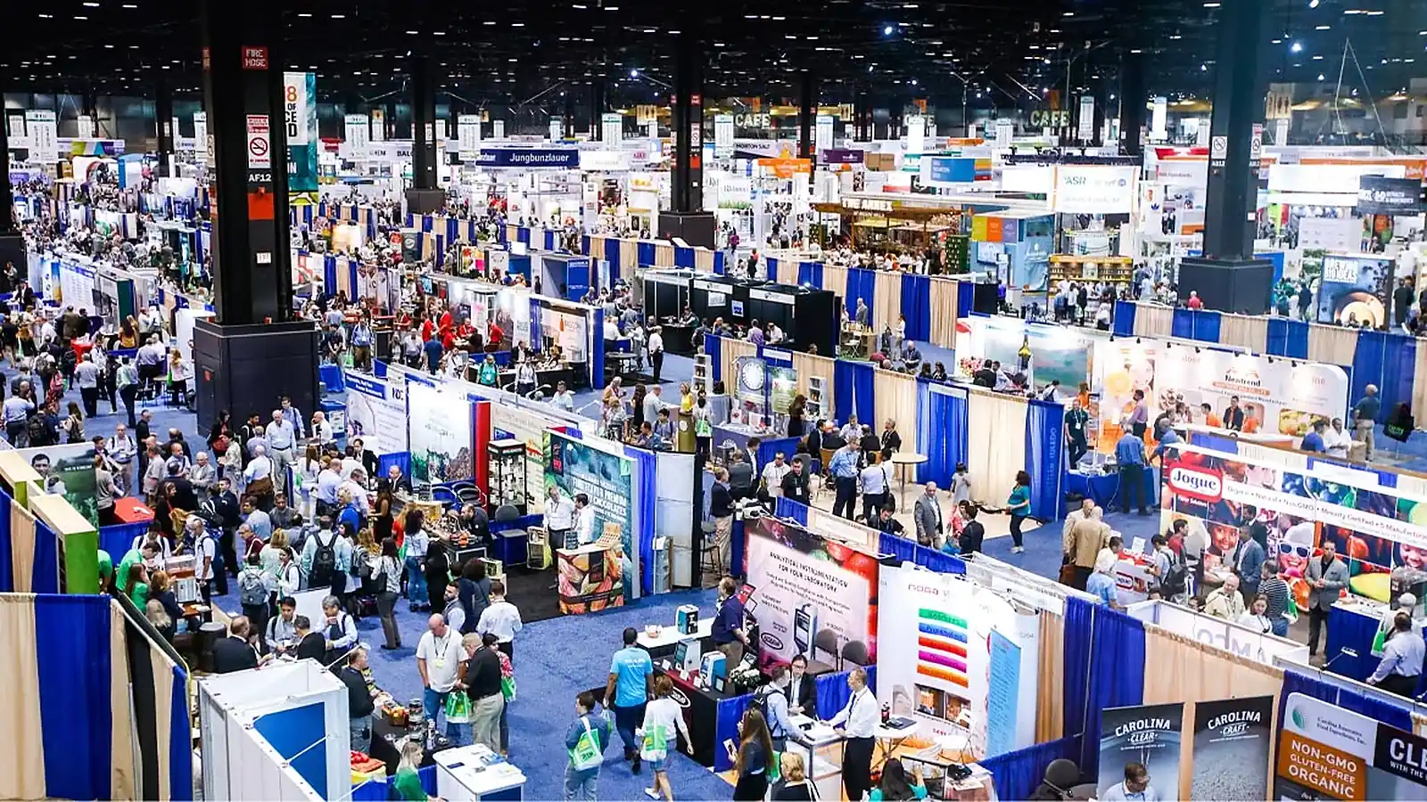 Food science exhibitors and attendees fill the IFT FIRST show floor in Chicago.