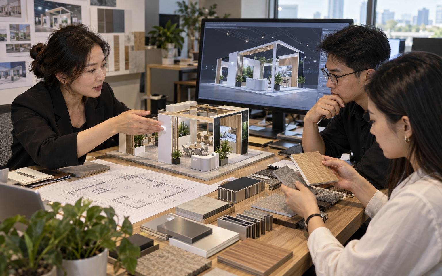 Chinese exhibit design team coordinating a buildable Fort Lauderdale booth direction