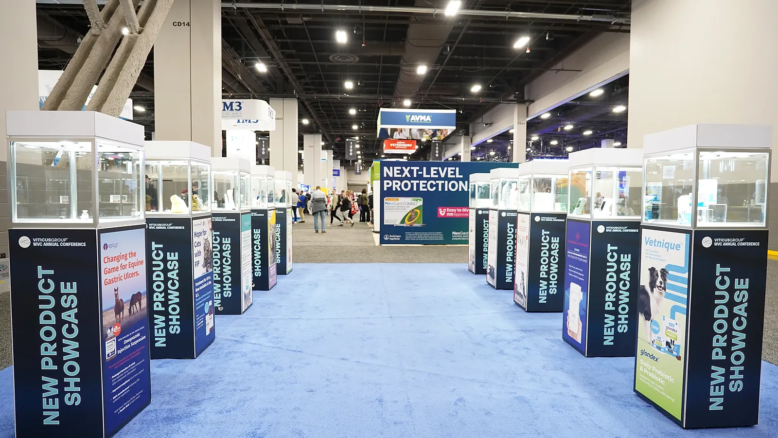 WVC Nashville veterinary conference exhibit hall with animal health exhibitors