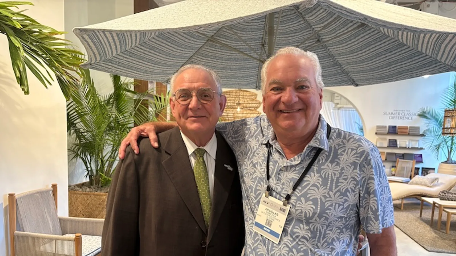 Outdoor furnishings leaders meet during Casual Market Atlanta 2025.