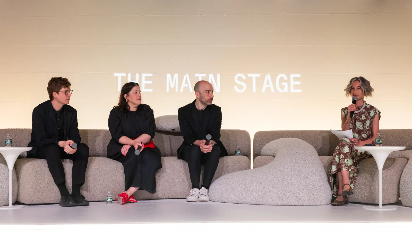 Design professionals attend a Main Stage discussion at ICFF 2026.