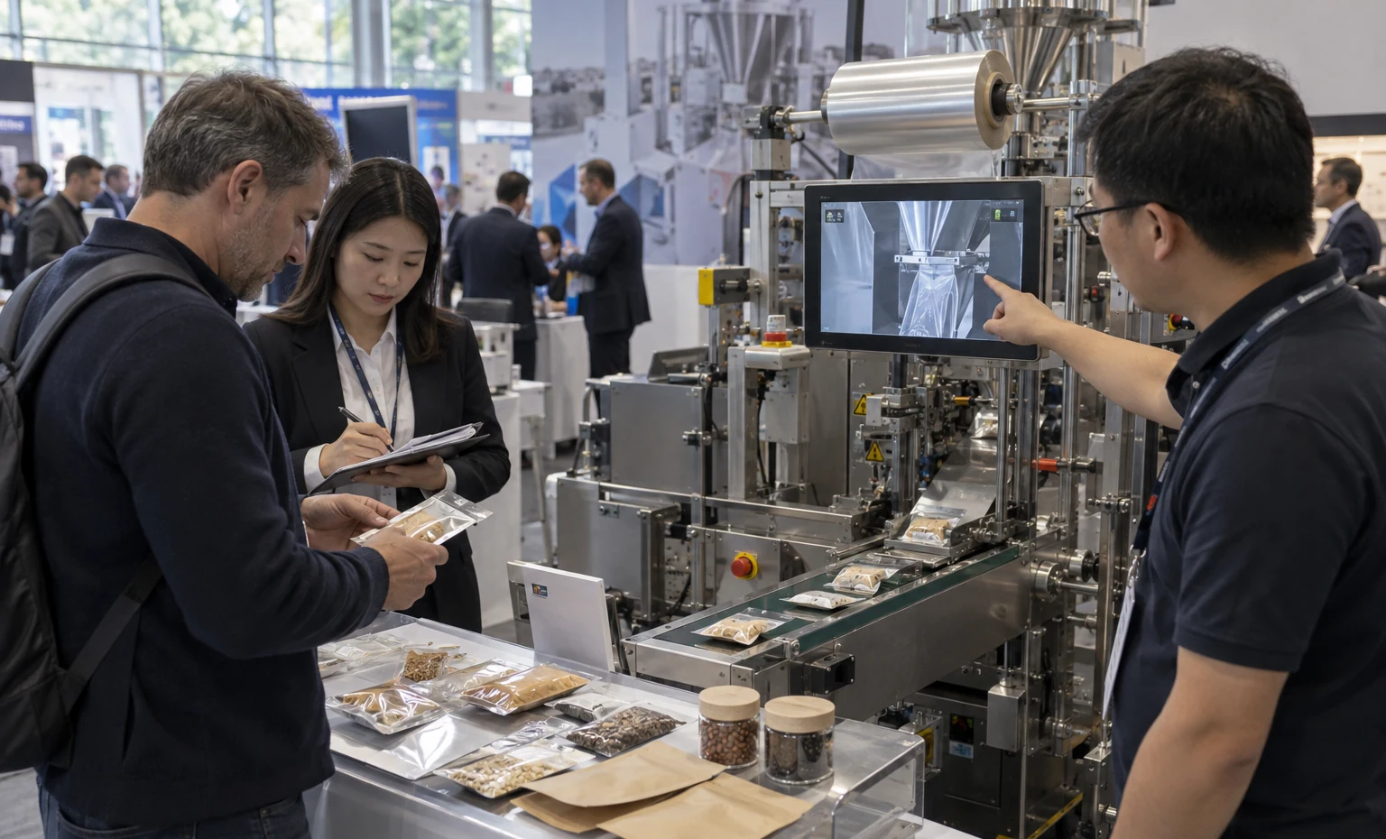 Show the Process trade show booth an interactive screen and hardware demonstration with a clear operator position