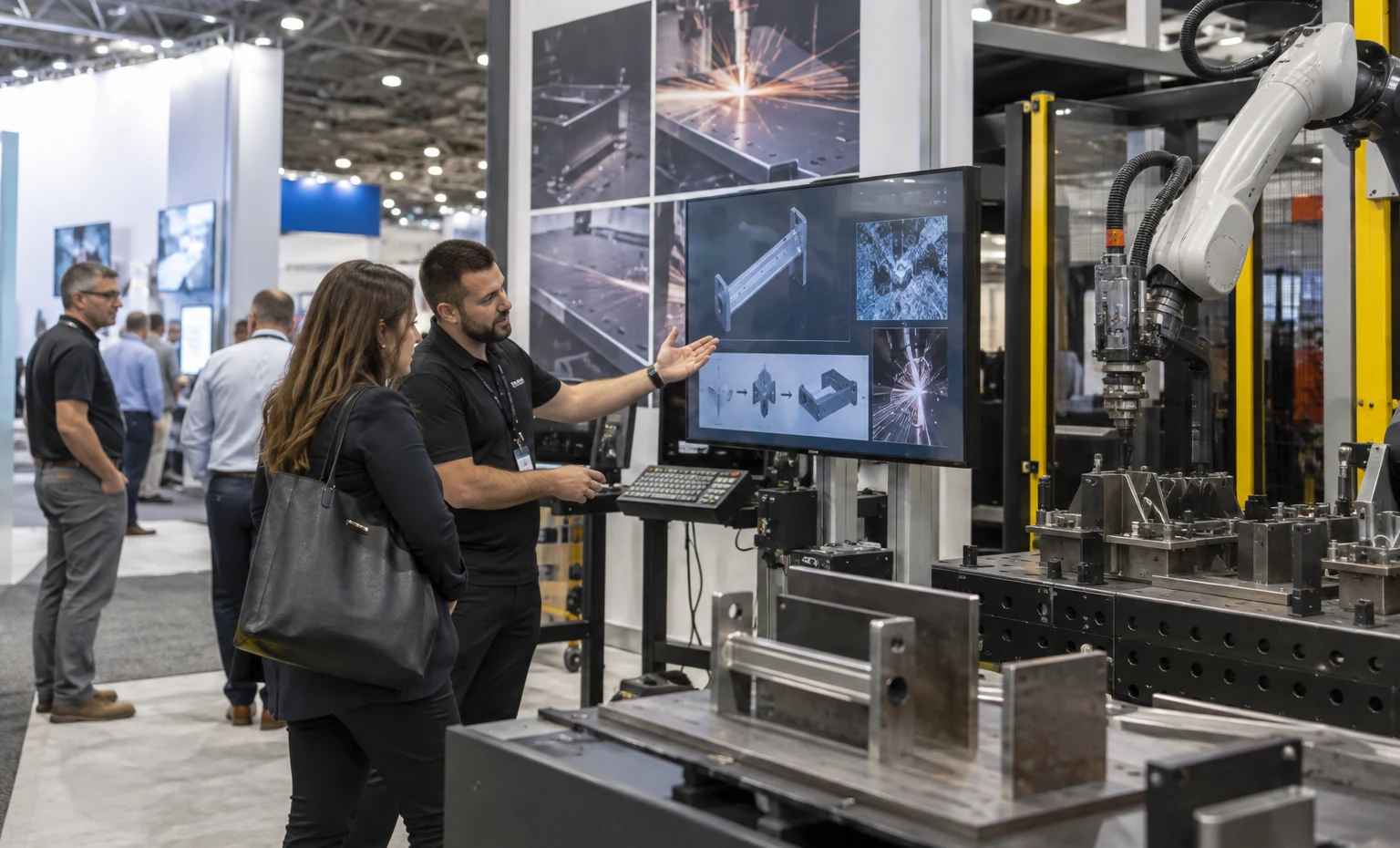 Automation and Line Integration trade show booth an interactive screen and hardware demonstration with a clear operator position