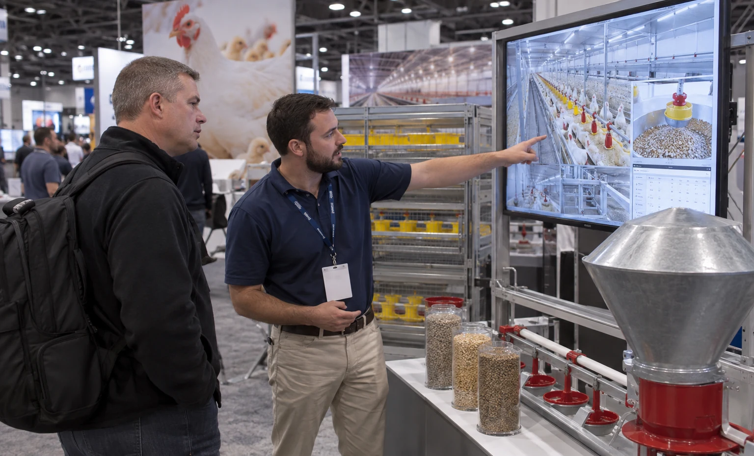 Carry the Equipment and Process Information into the Booth Plan trade show booth an interactive screen and hardware demonstration with a clear operator position