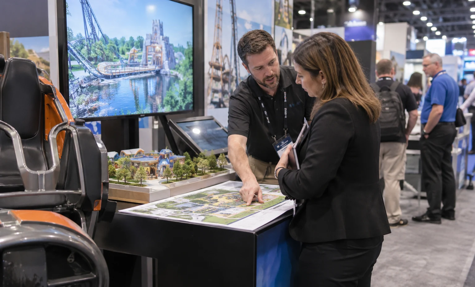 Turn a Short Experience into a Real Project Discussion trade show booth an interactive screen and hardware demonstration with a clear operator position