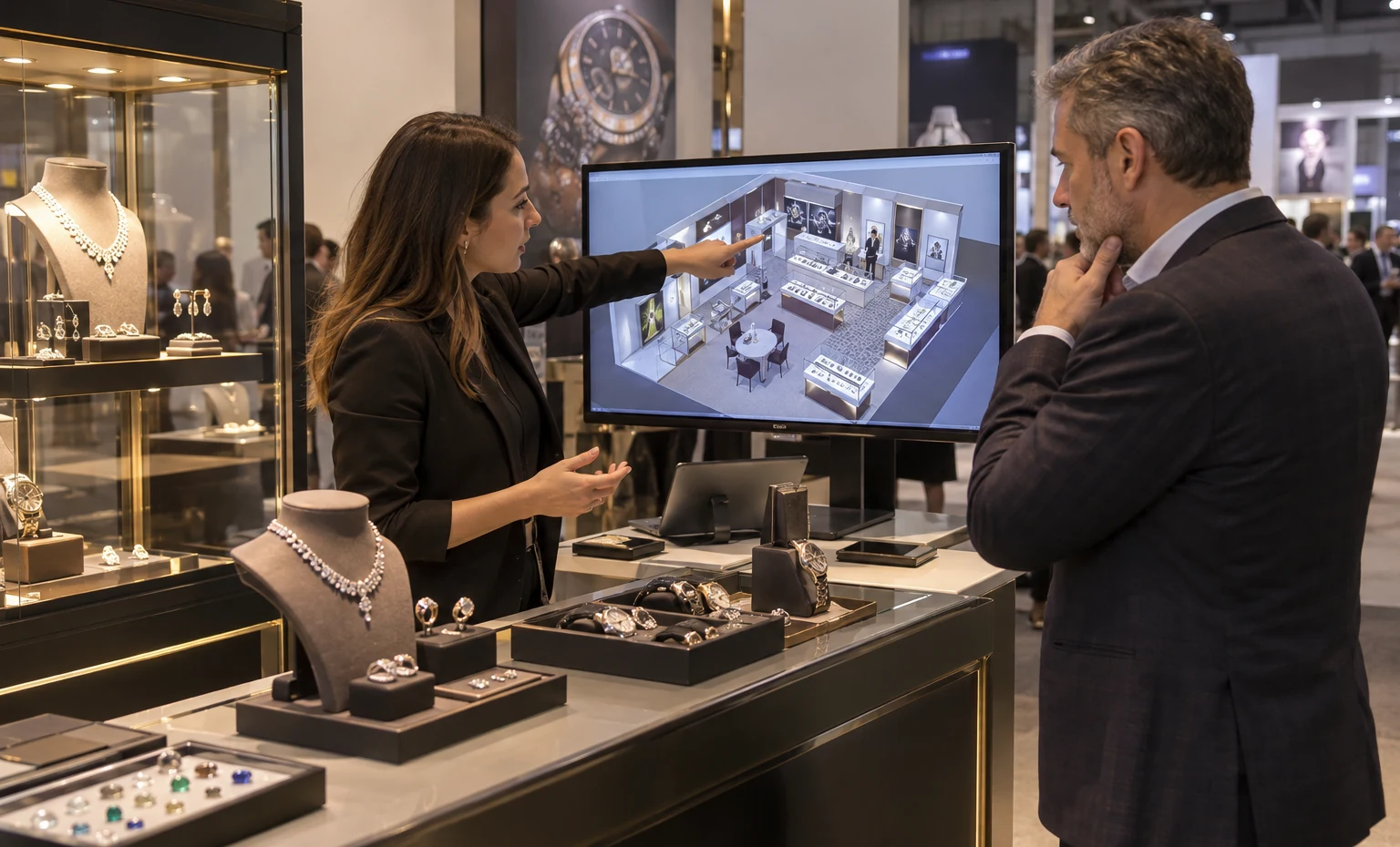 Turn the Collection Schedule into a Buildable Exhibit trade show booth an interactive screen and hardware demonstration with a clear operator position