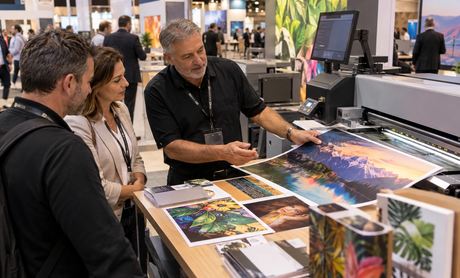 Move from the Demo Result to the Buyer's Application trade show booth an interactive screen and hardware demonstration with a clear operator position