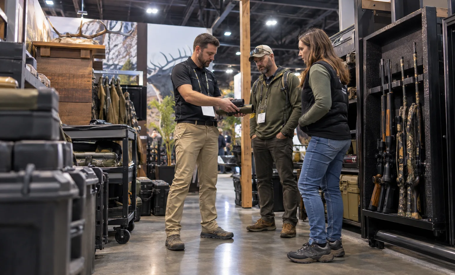Design Valuable Displays from the Staff Side trade show booth a realistic back-of-booth logistics and storage operation with cases, carts and organized components
