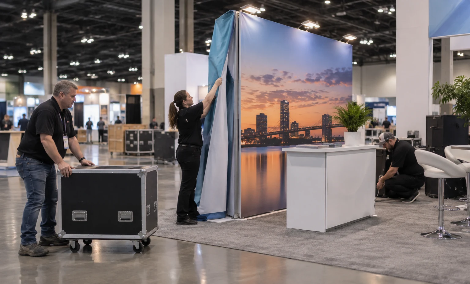 the-ara-show-booth-rental vertical product trade show exhibit visual