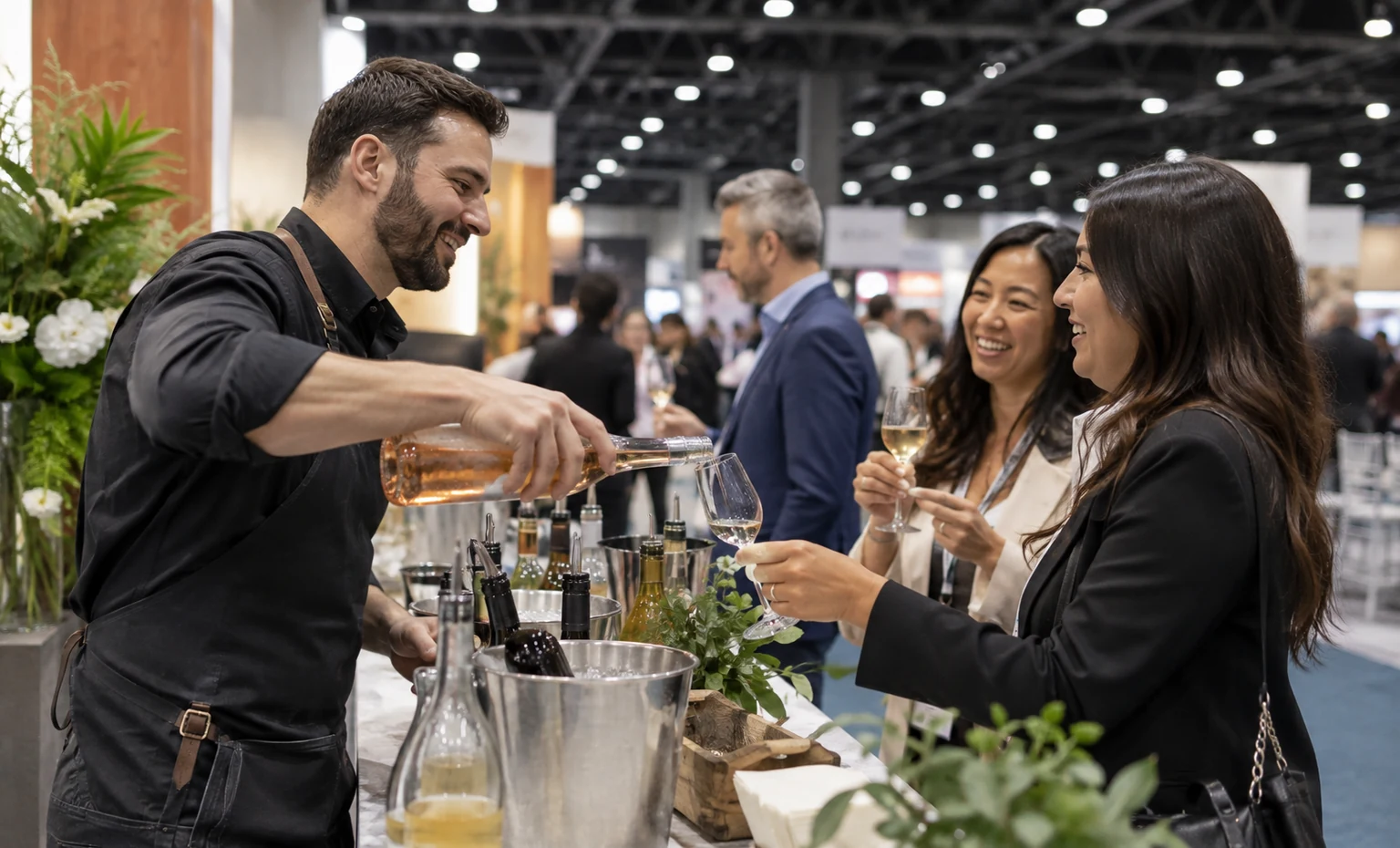summer-fancy-food-show-booth-rental vertical product trade show exhibit visual