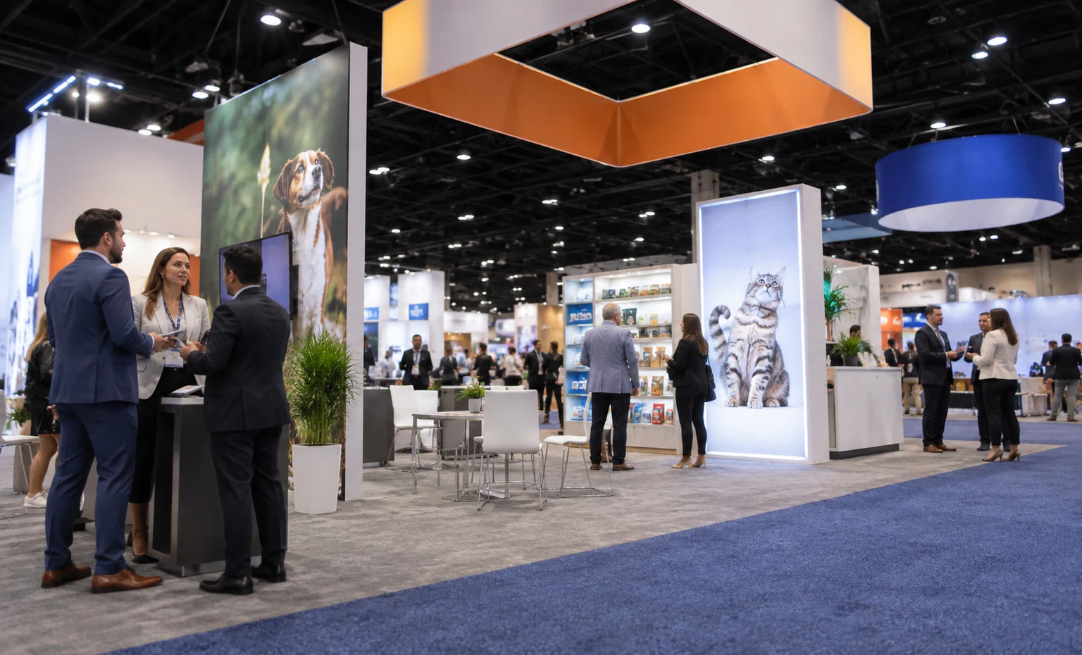 superzoo-booth-rental vertical product trade show exhibit visual