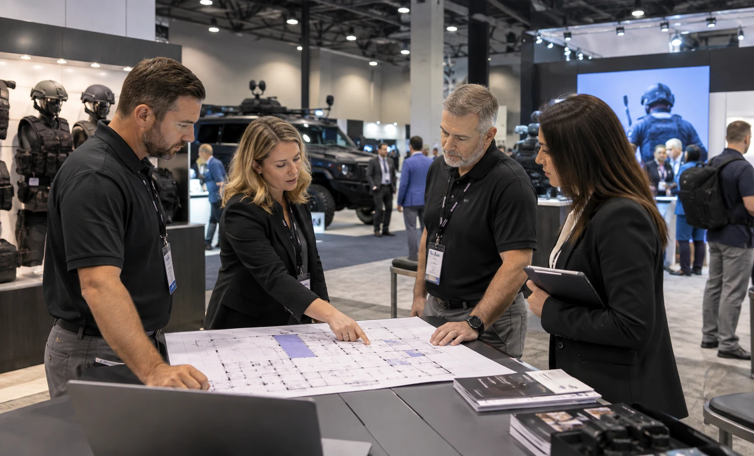 police-security-expo-booth-rental vertical product trade show exhibit visual