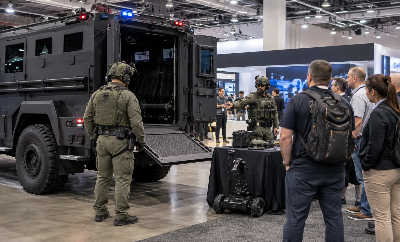 police-security-expo-booth-rental vertical product trade show exhibit visual