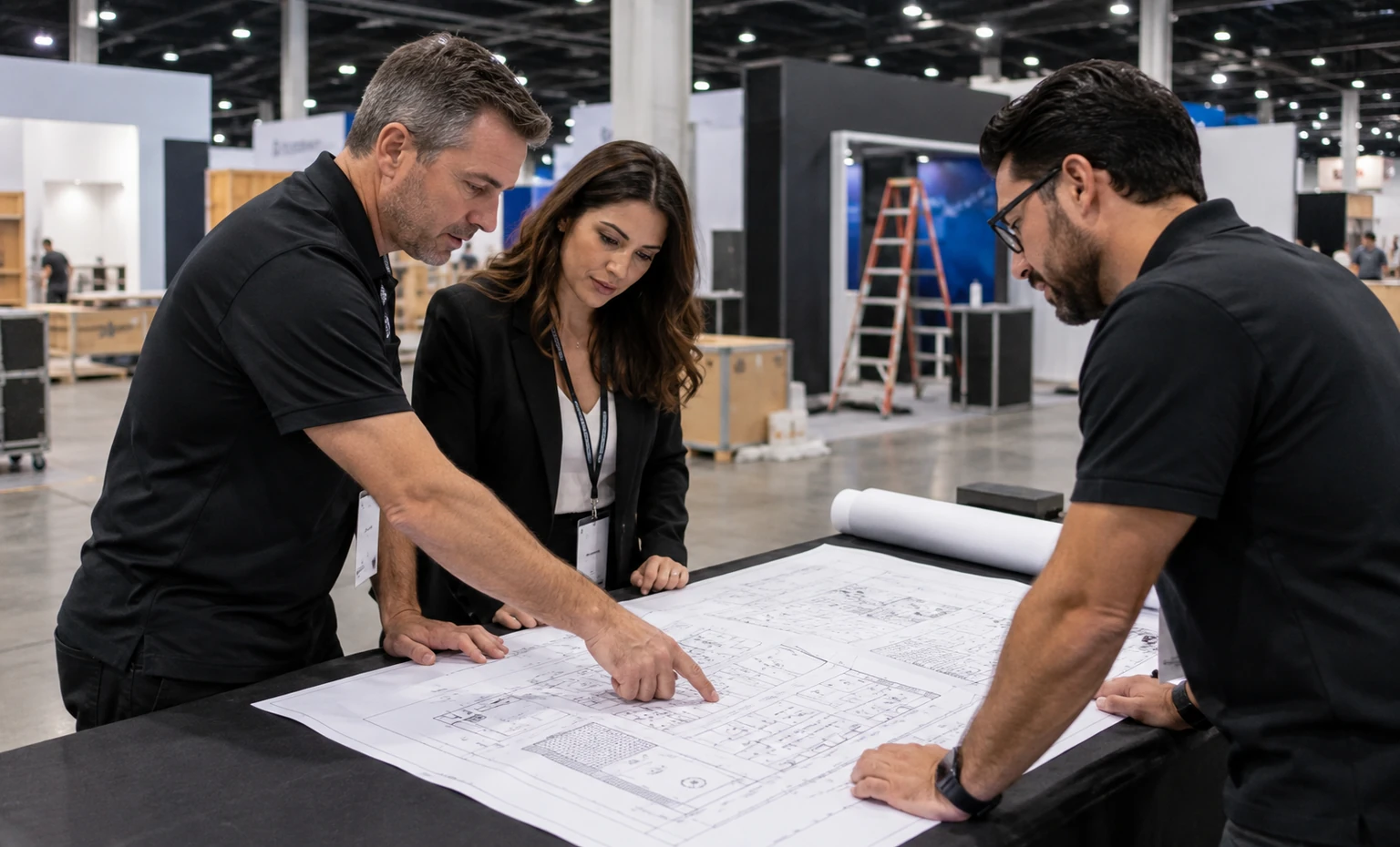 isc-west-booth-rental vertical product trade show exhibit visual