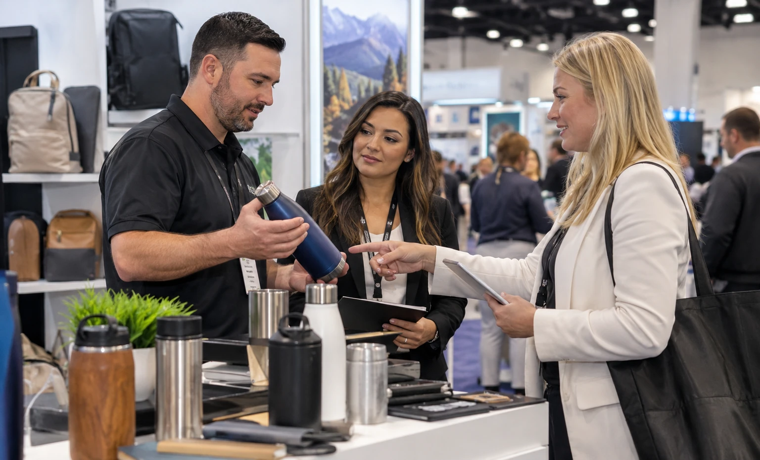 the-ppai-expo-booth-rental vertical product trade show exhibit visual