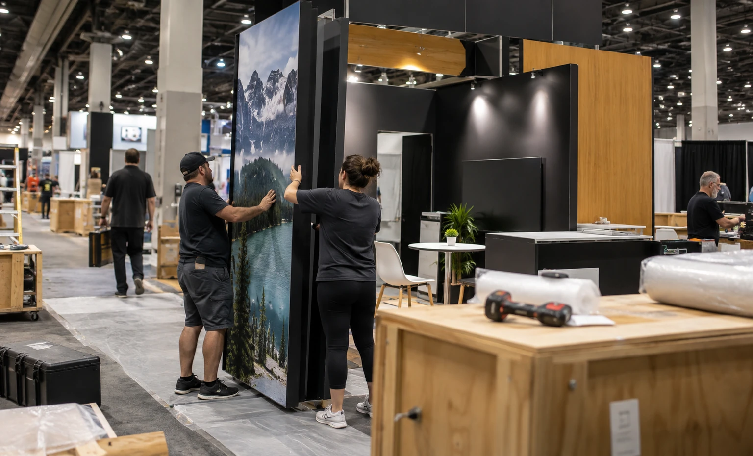 the-ppai-expo-booth-rental vertical product trade show exhibit visual