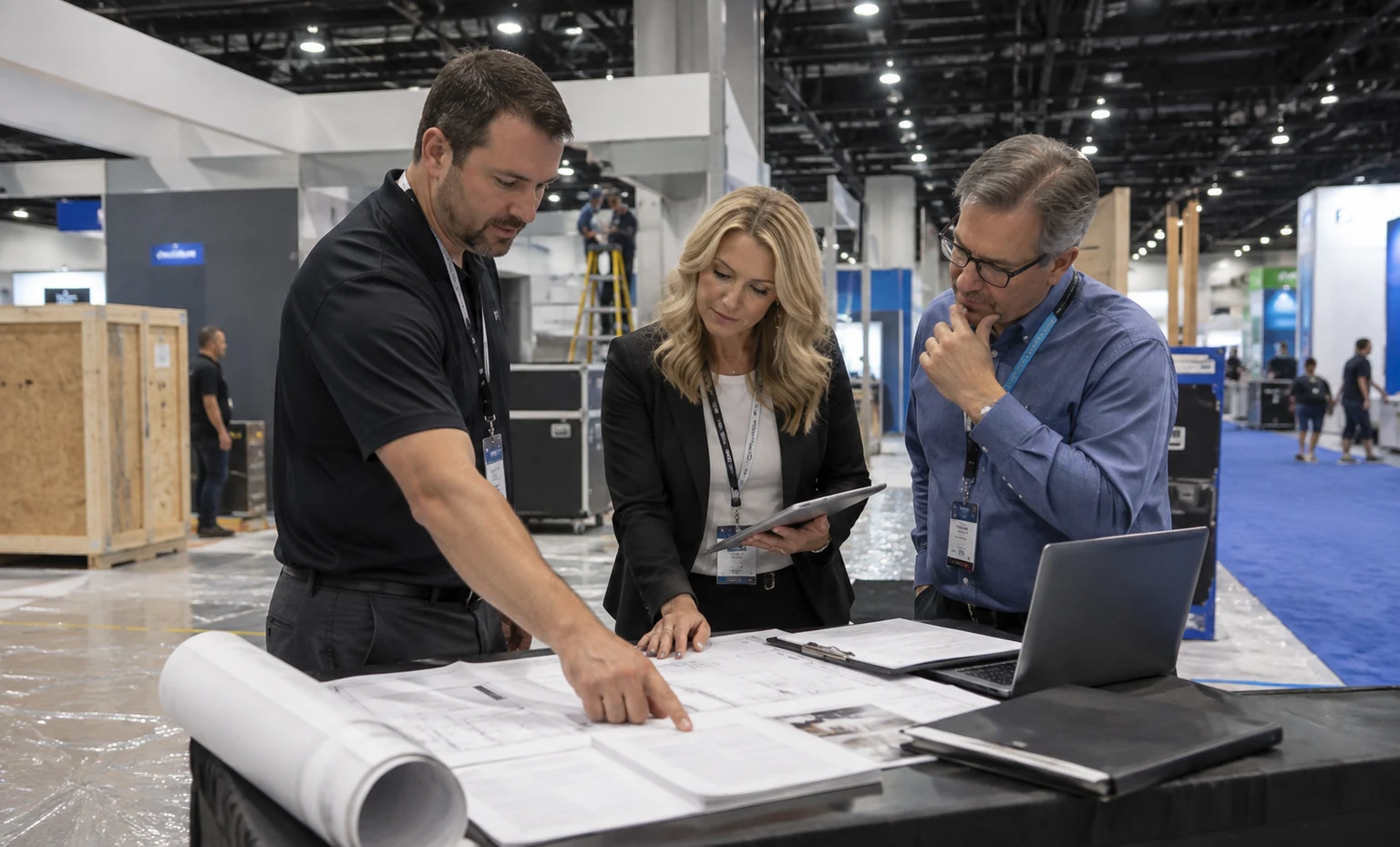 icast-booth-rental vertical product trade show exhibit visual