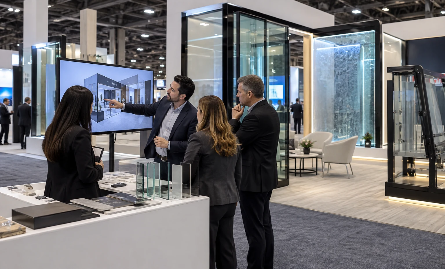 glassbuild-america-booth-rental company advantage trade show exhibit visual