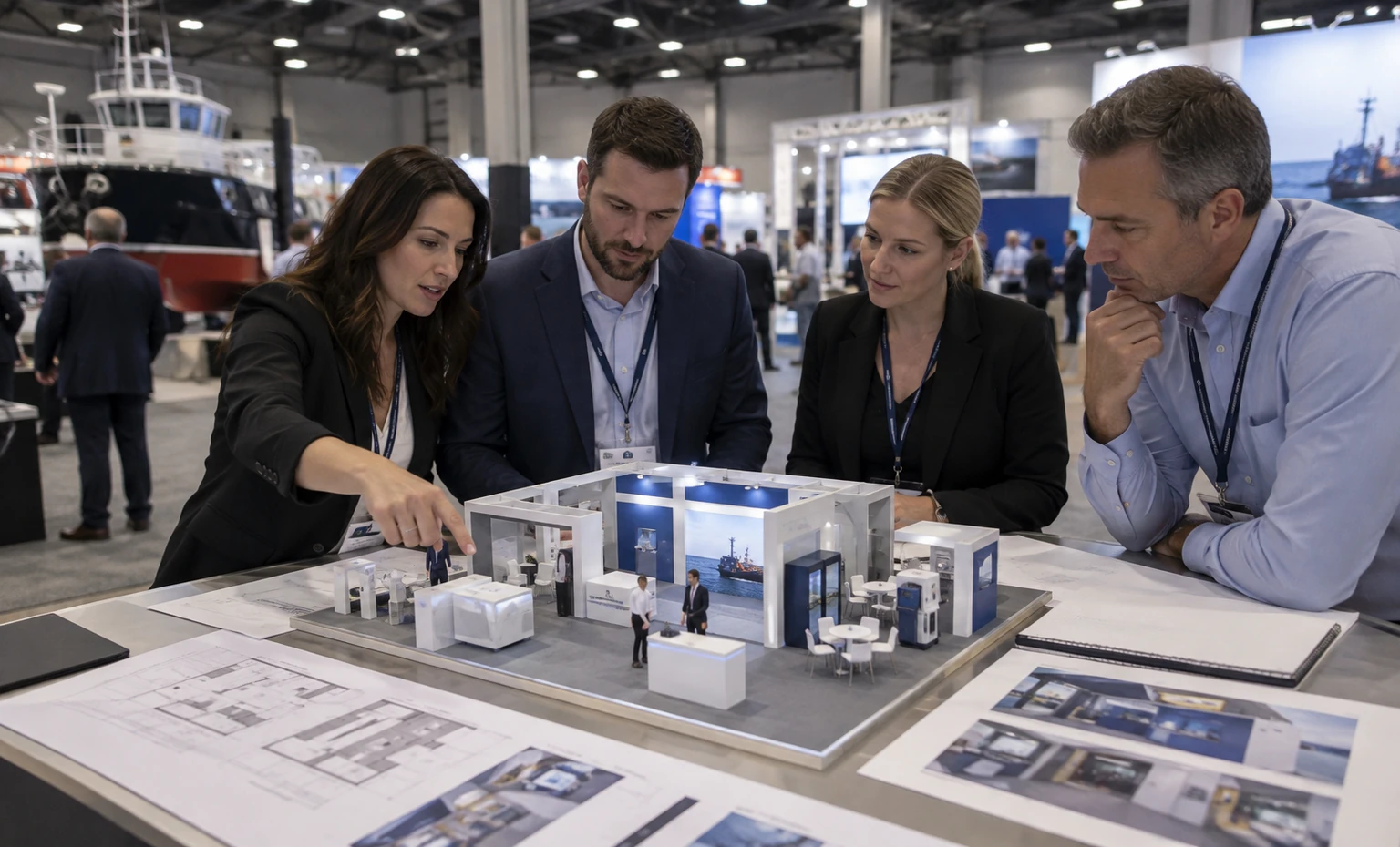 international-workboat-show-booth-rental company advantage trade show exhibit visual