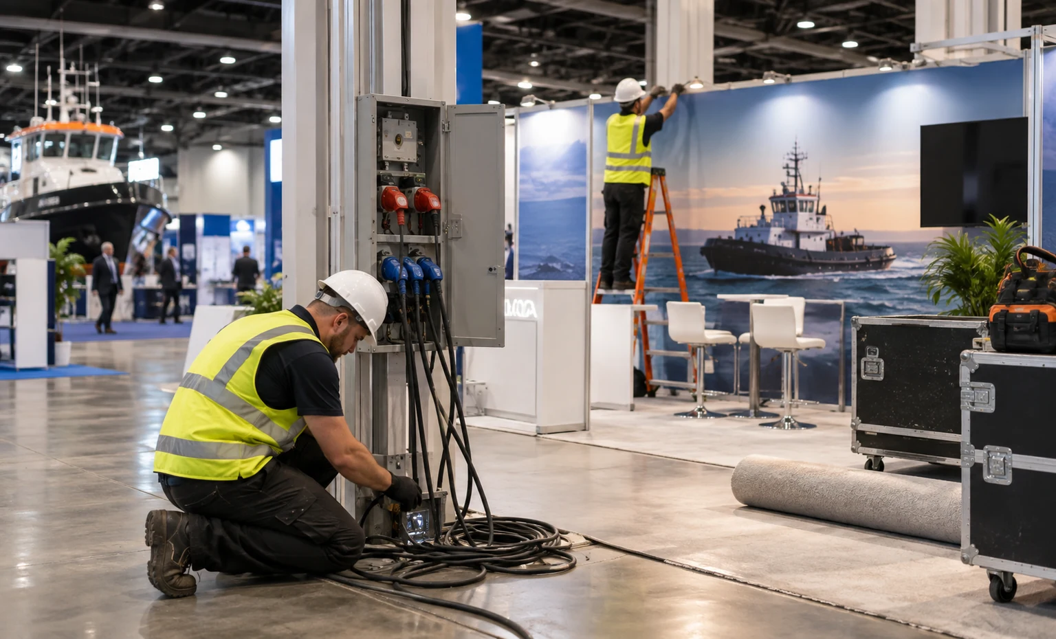 international-workboat-show-booth-rental vertical product trade show exhibit visual