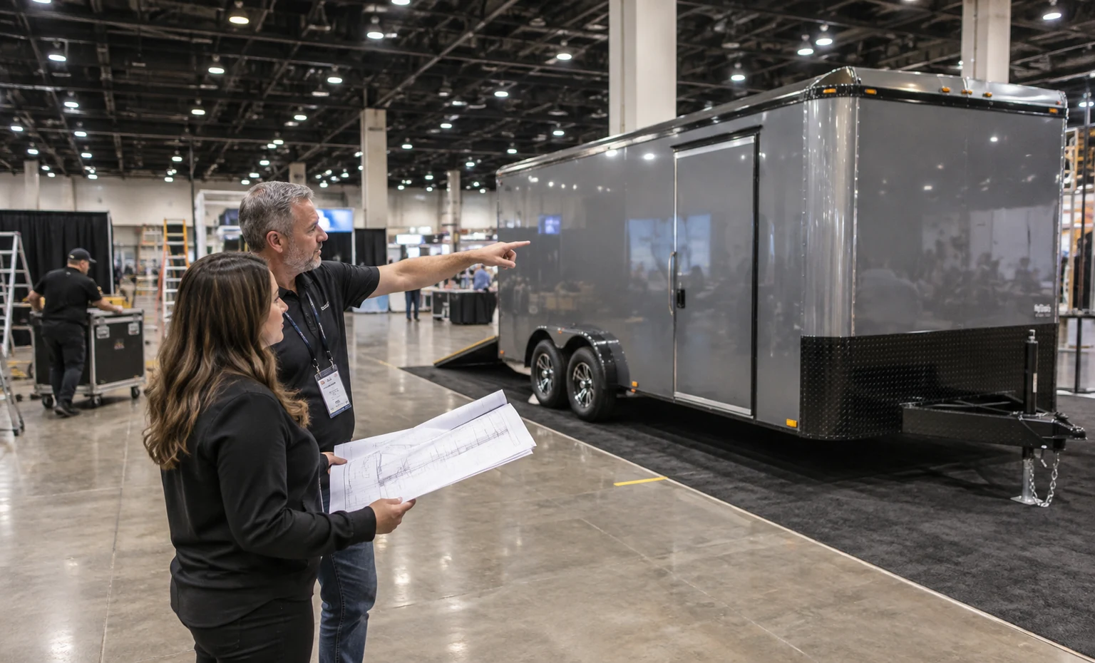 natda-trailer-show-booth-rental vertical product trade show exhibit visual
