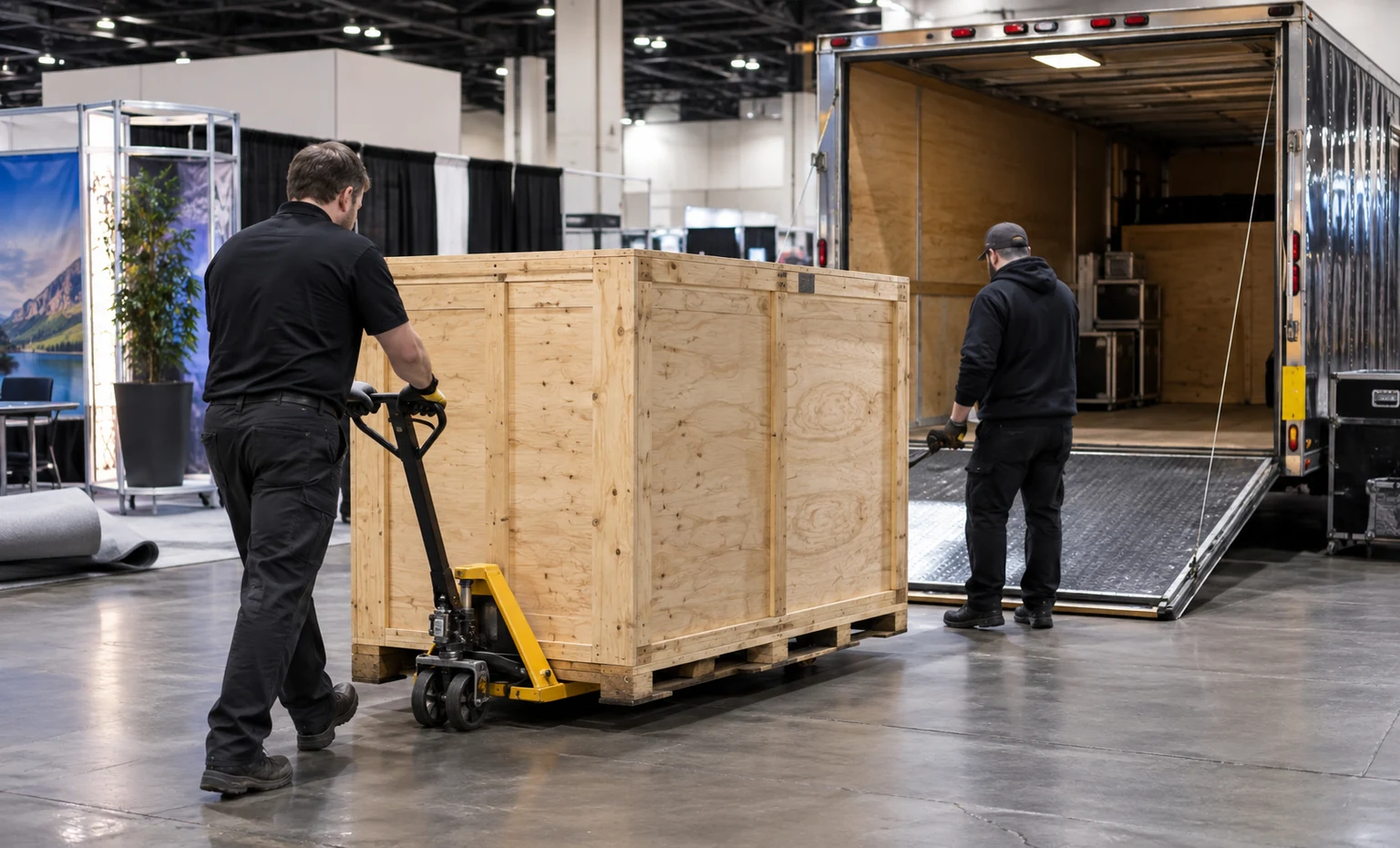 natda-trailer-show-booth-rental vertical product trade show exhibit visual