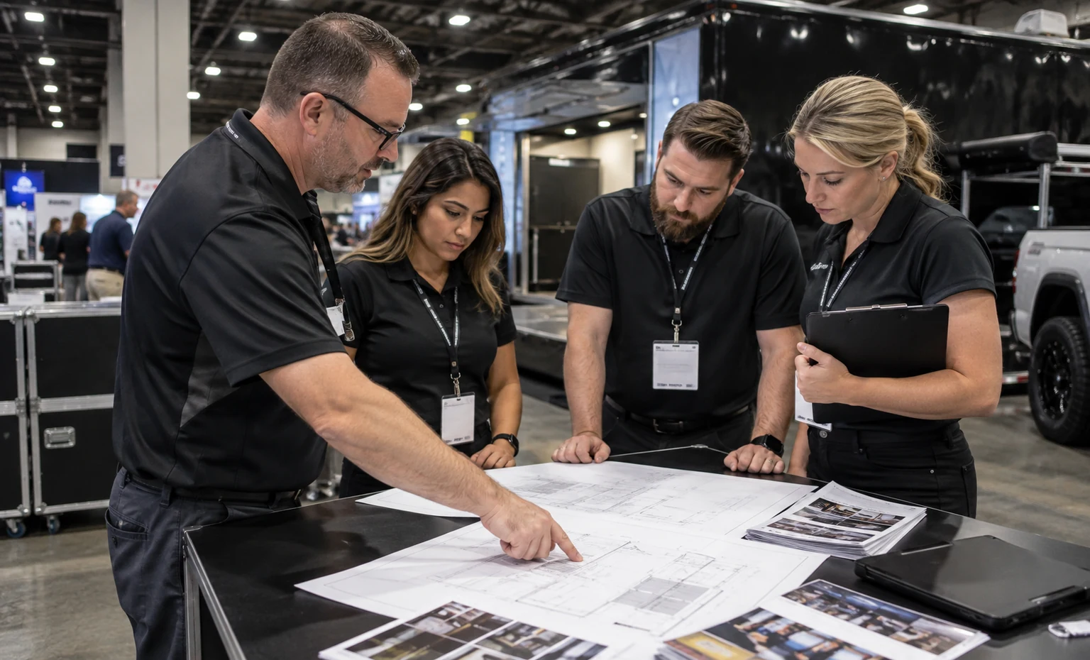 natda-trailer-show-booth-rental vertical product trade show exhibit visual