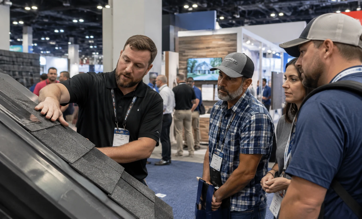 the-international-roofing-expo-booth-rental vertical block trade show exhibit visual