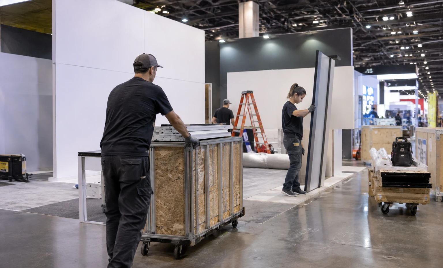 the-international-roofing-expo-booth-rental vertical block trade show exhibit visual