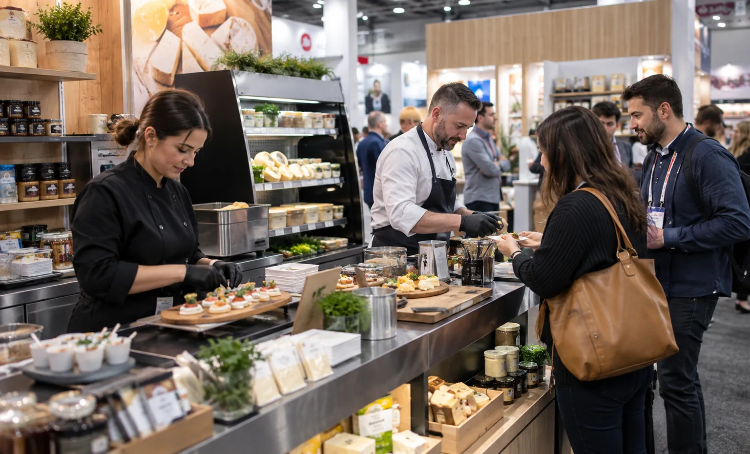 winter-fancy-food-show-booth-rental vertical product trade show exhibit visual