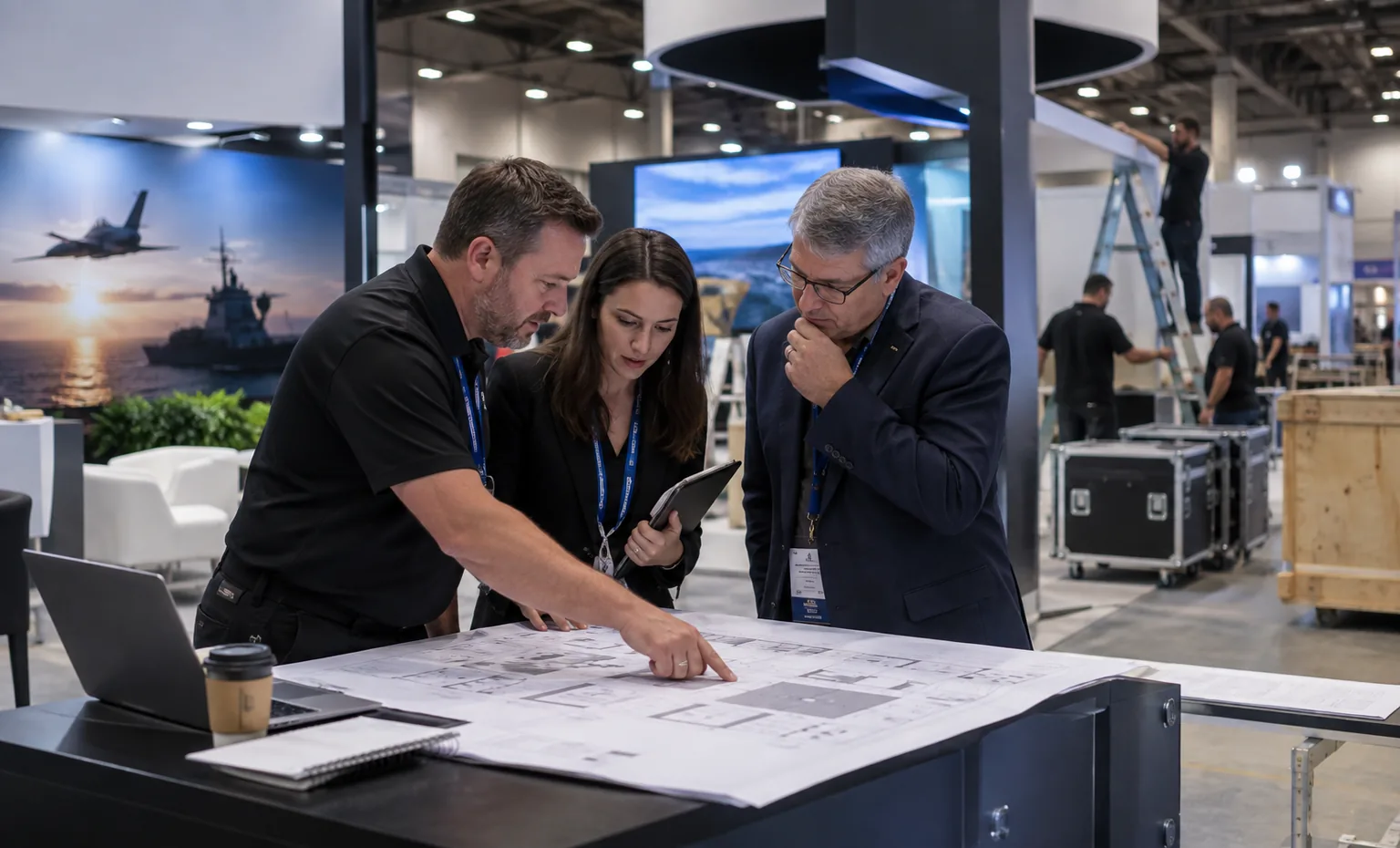 sea-air-space-conference-exposition-booth-rental vertical block trade show exhibit visual
