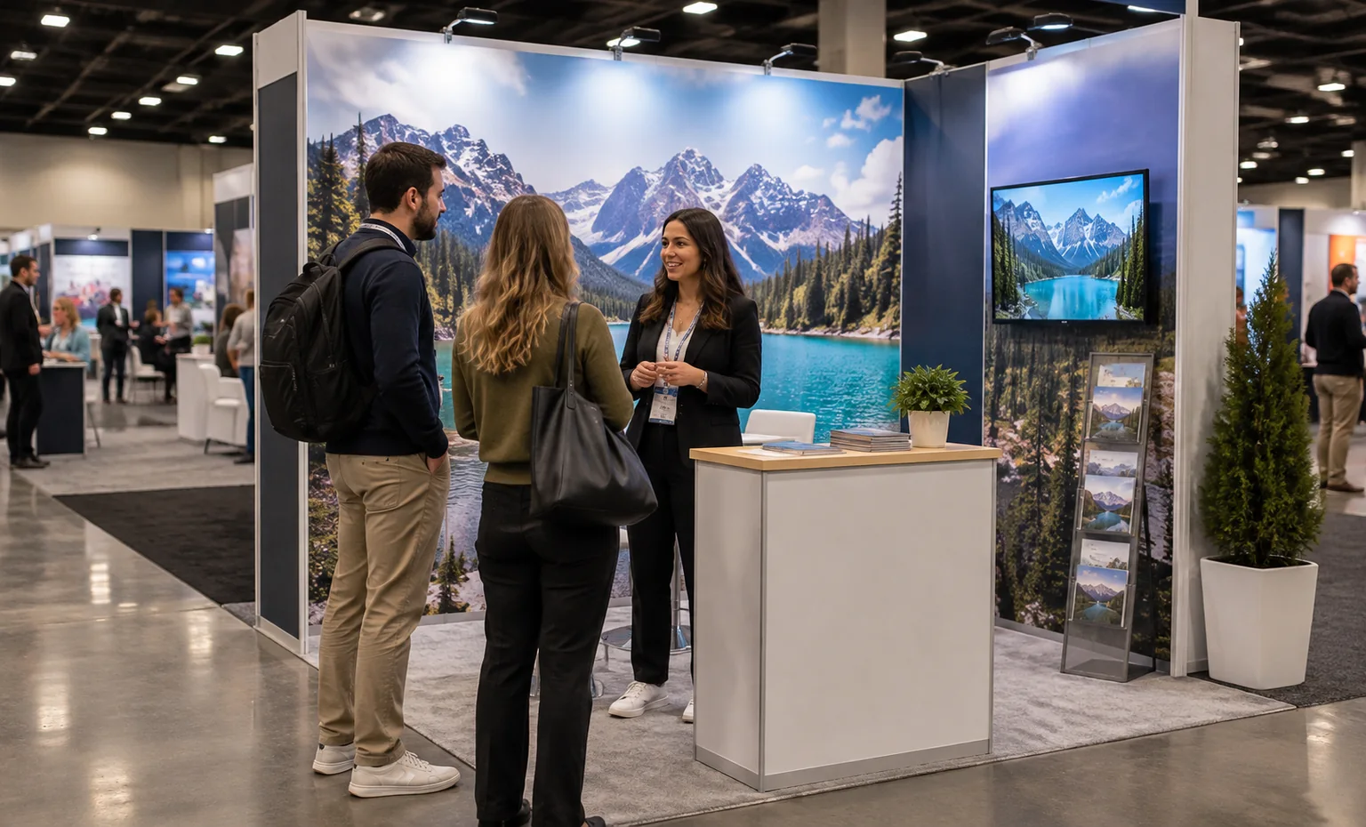 chicago-travel-and-adventure-show-booth-rental vertical product trade show exhibit visual