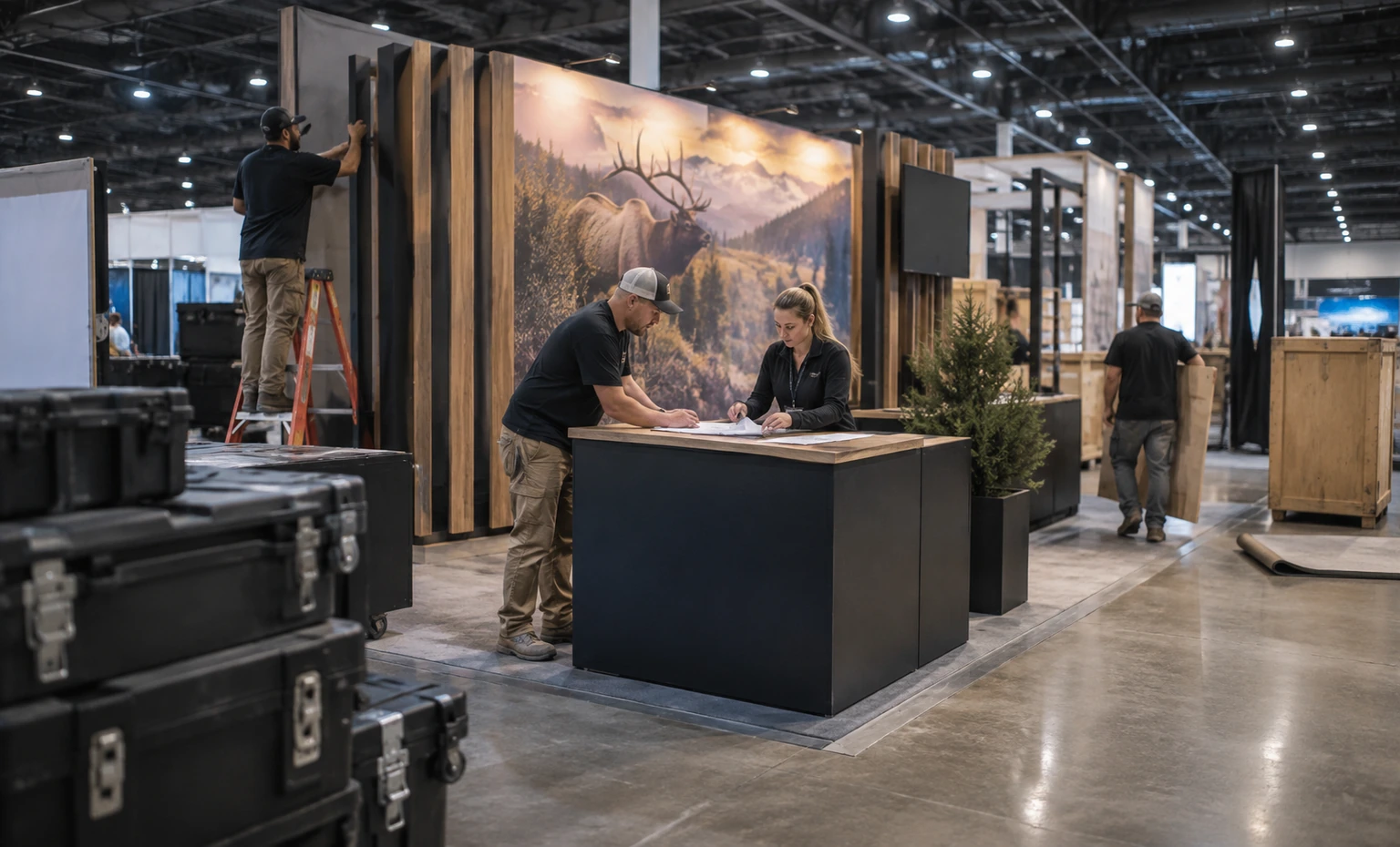 ata-show-booth-rental vertical block trade show exhibit visual