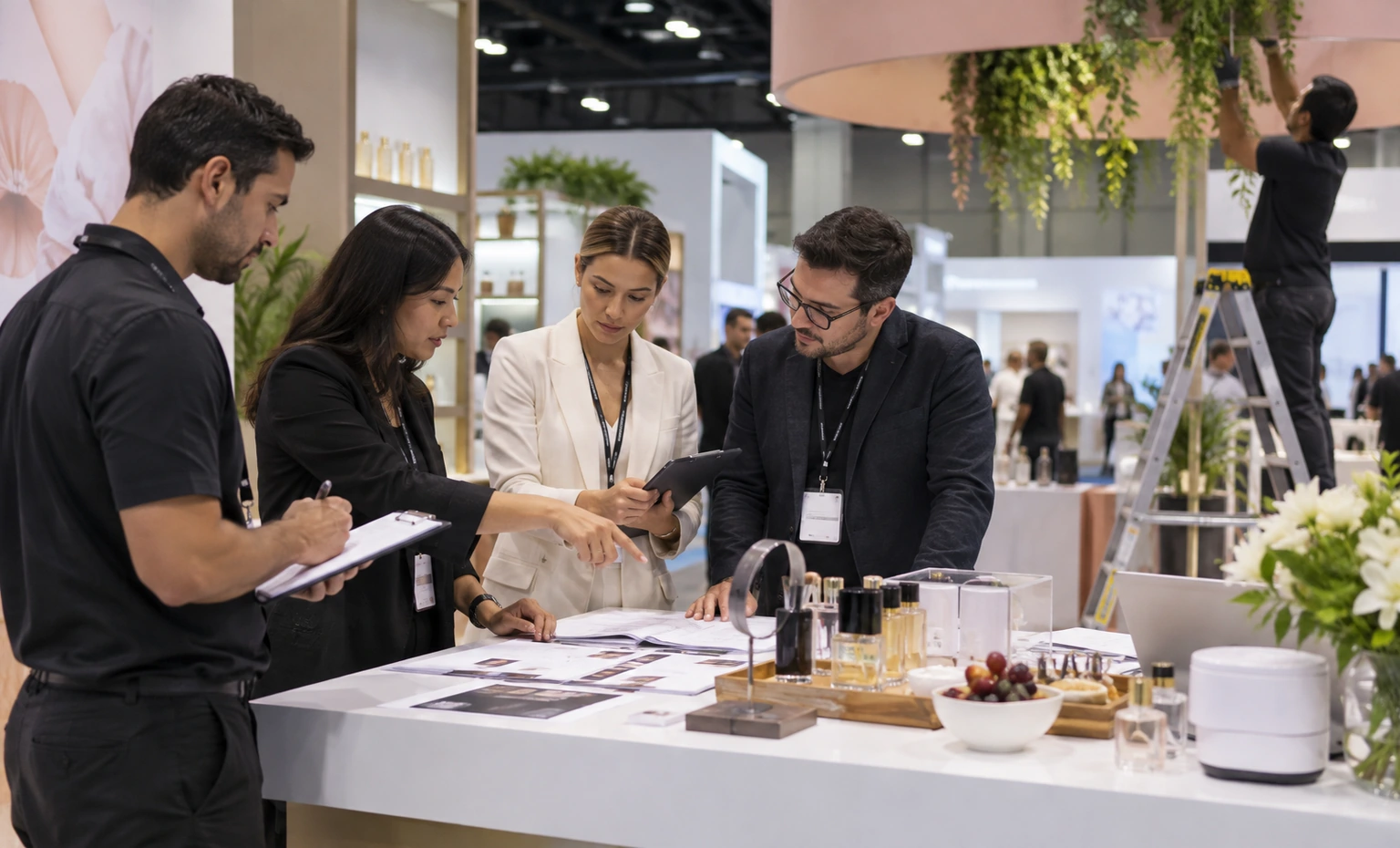 cosmoprof-north-america-miami-booth-rental vertical block trade show exhibit visual
