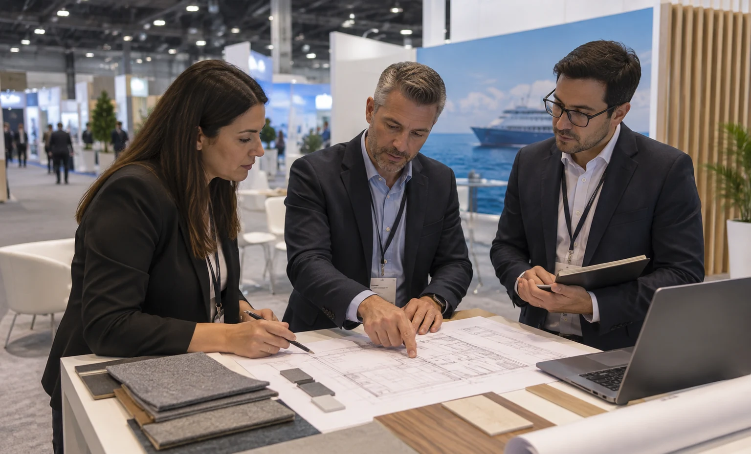 seatrade-cruise-global-booth-rental vertical block trade show exhibit visual