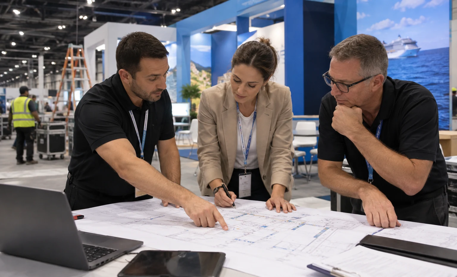 seatrade-cruise-global-booth-rental vertical block trade show exhibit visual