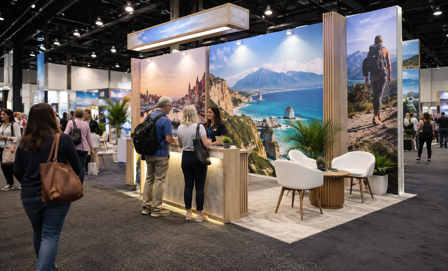 washington-dc-travel-and-adventure-show-booth-rental feature box trade show exhibit visual