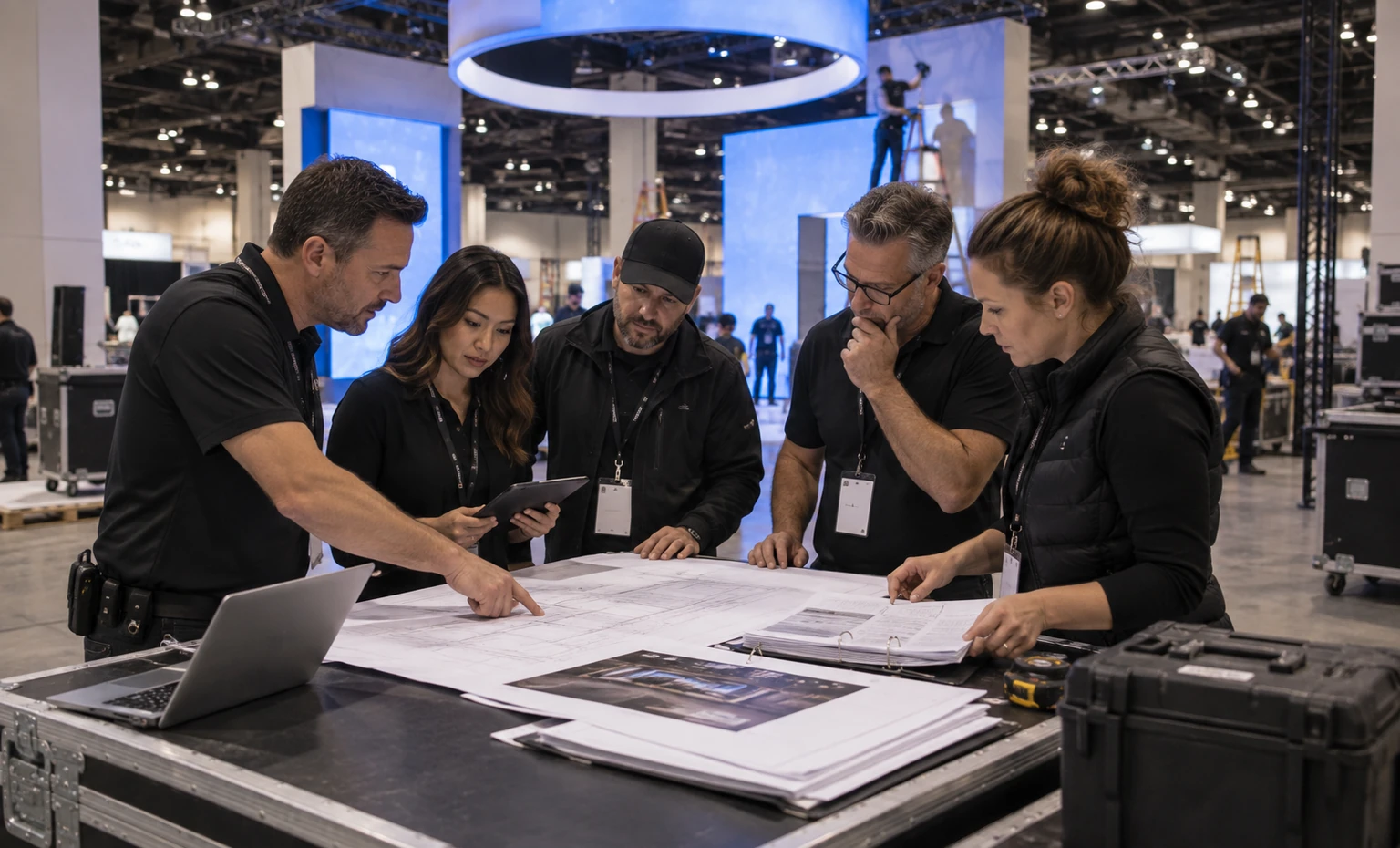 ldi-booth-rental vertical block trade show exhibit visual