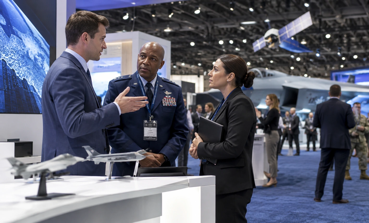 air-space-cyber-conference-booth-rental vertical block trade show exhibit visual