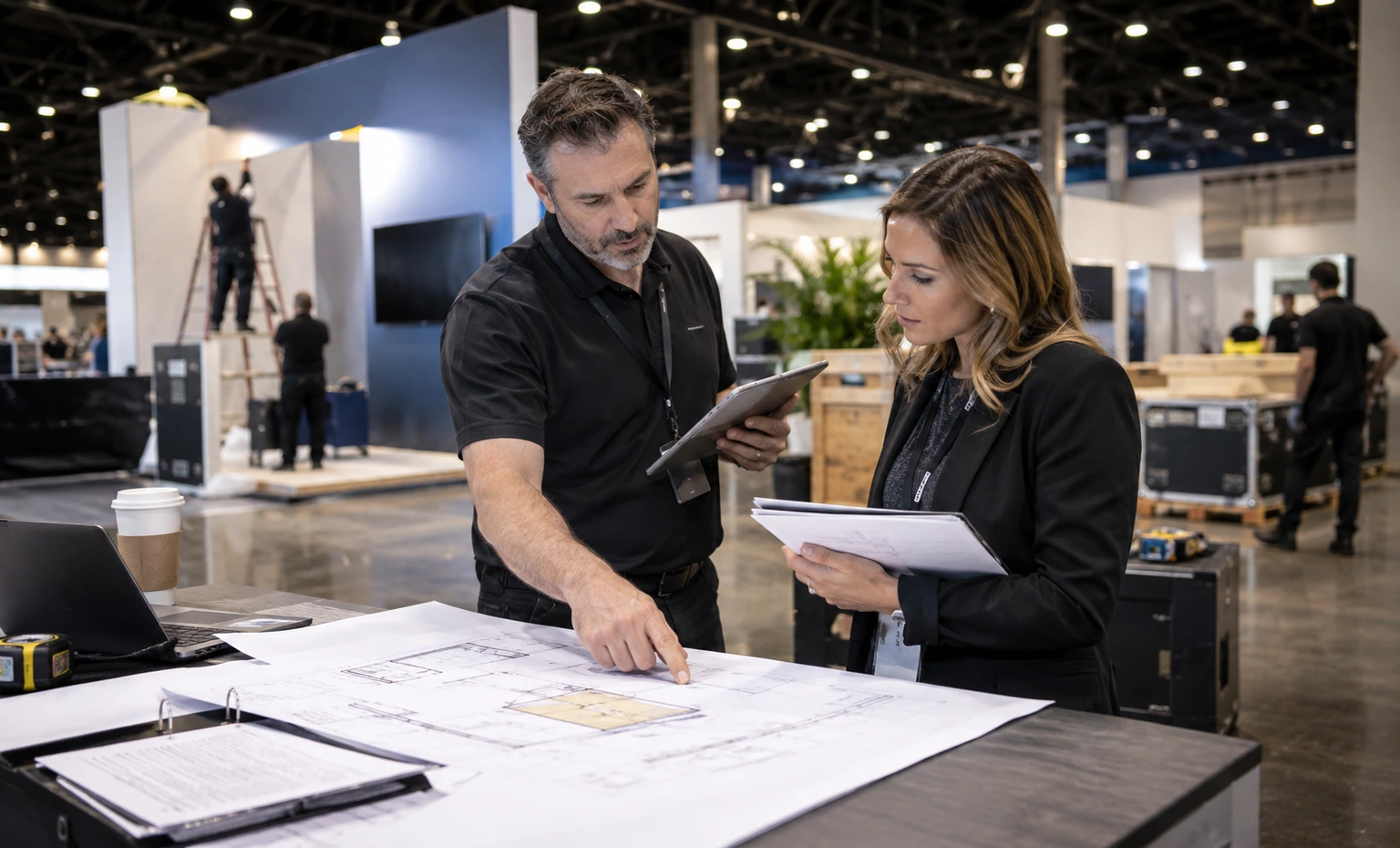 xponential-booth-rental vertical block trade show exhibit visual