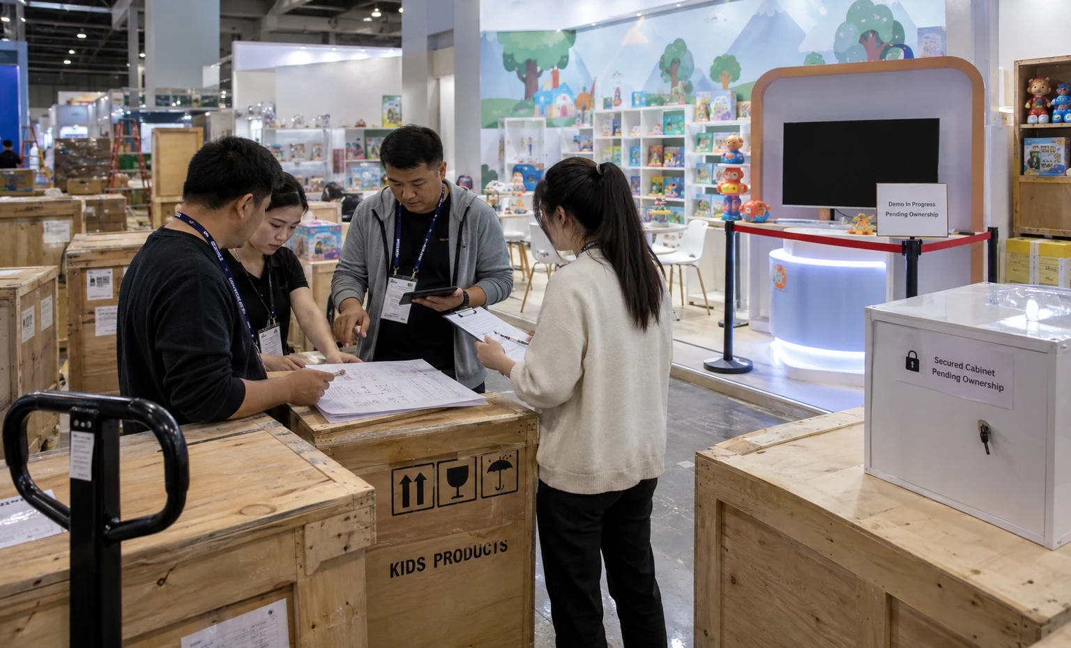 abc-kids-expo-booth-rental vertical block trade show exhibit visual