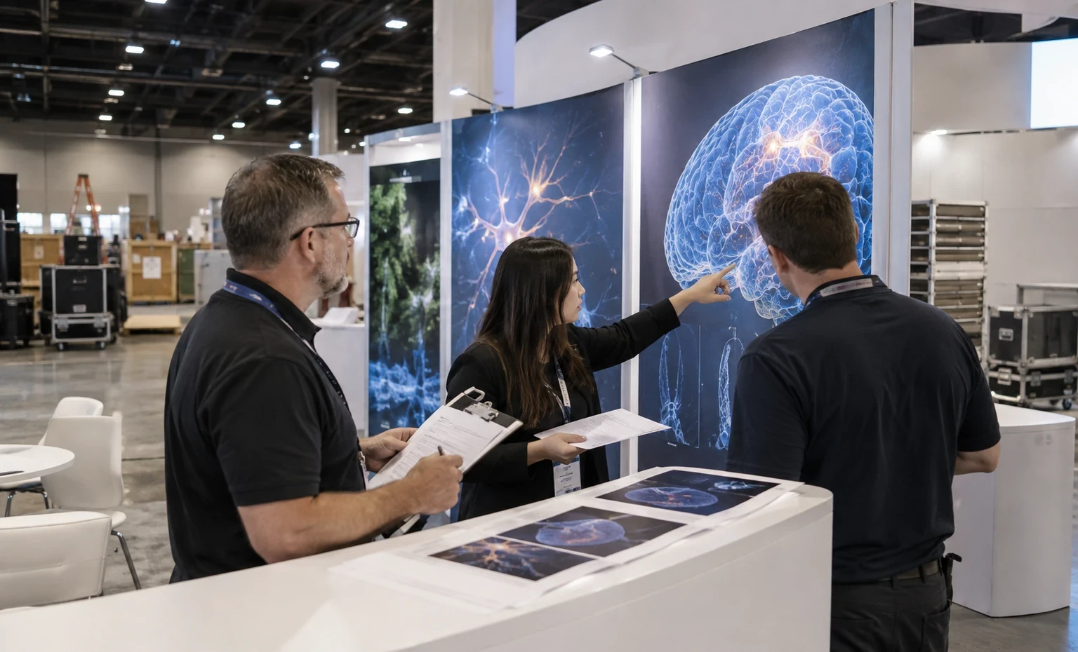 neuroscience-booth-rental vertical block trade show exhibit visual