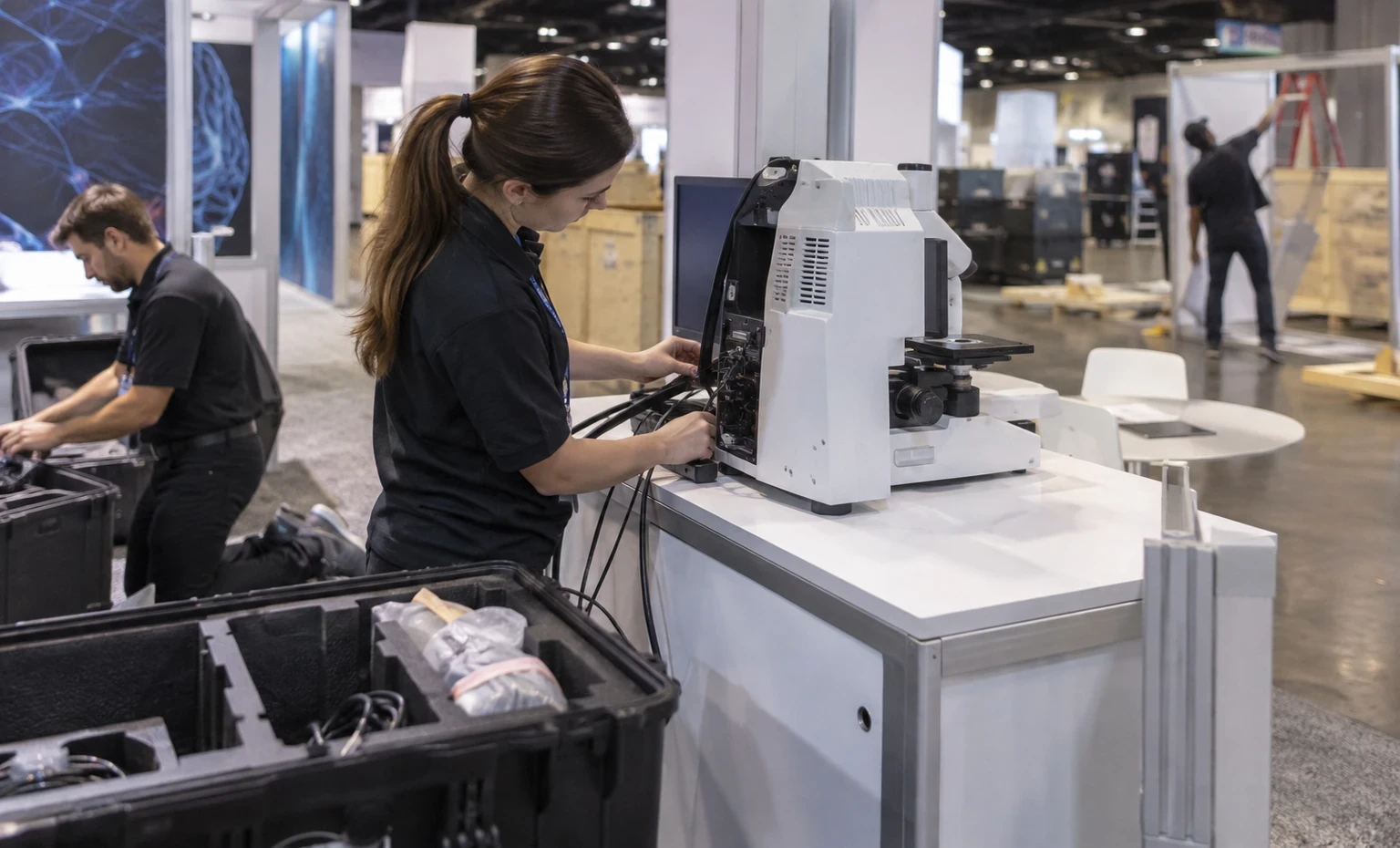 neuroscience-booth-rental vertical block trade show exhibit visual